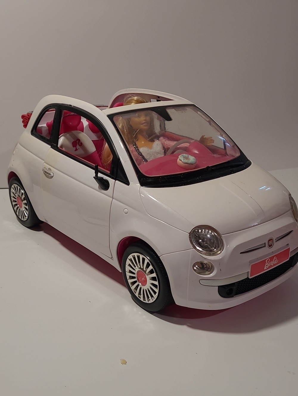 Barbie White and Pink Compact Convertible Car